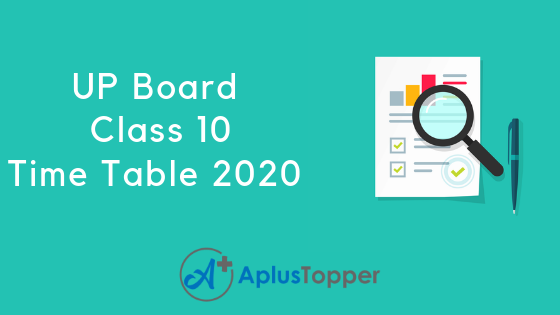 UP Board Time Table 2020 Class 10