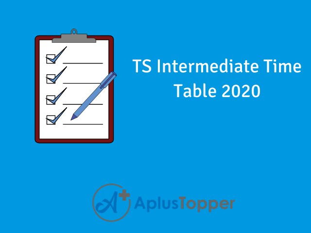 TS Intermediate Time Table 2020