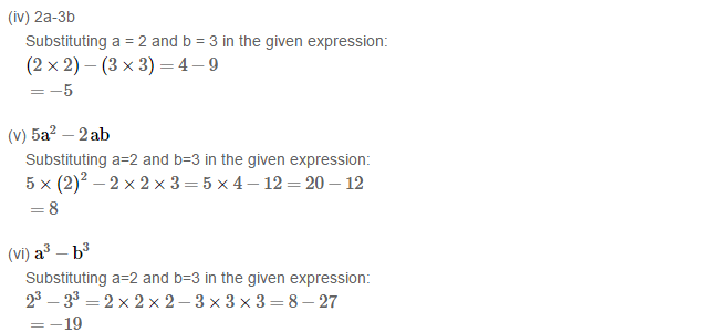 Algebraic Expressions RS Aggarwal Class 6 Maths Solutions Exercise 8B 1.2