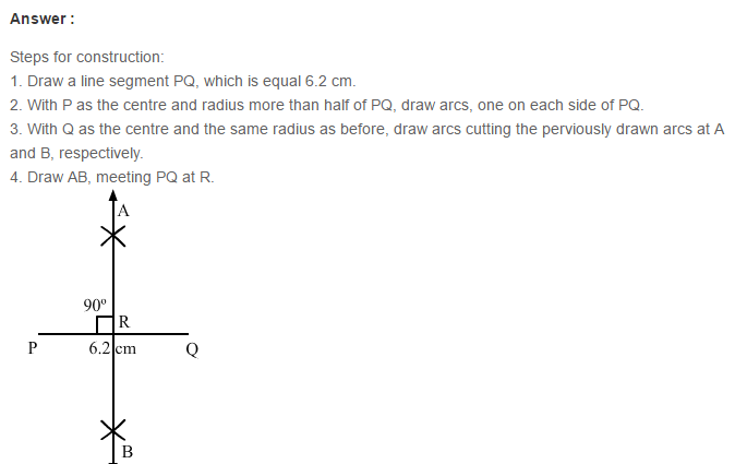 Constructions RS Aggarwal Class 6 Maths Solutions CCE Test Paper 15.1