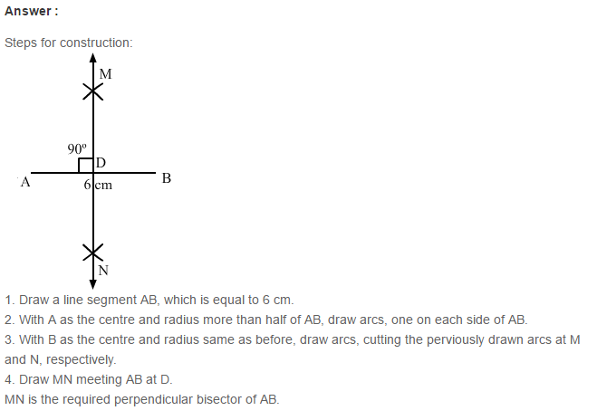 Constructions RS Aggarwal Class 6 Maths Solutions CCE Test Paper 3.1