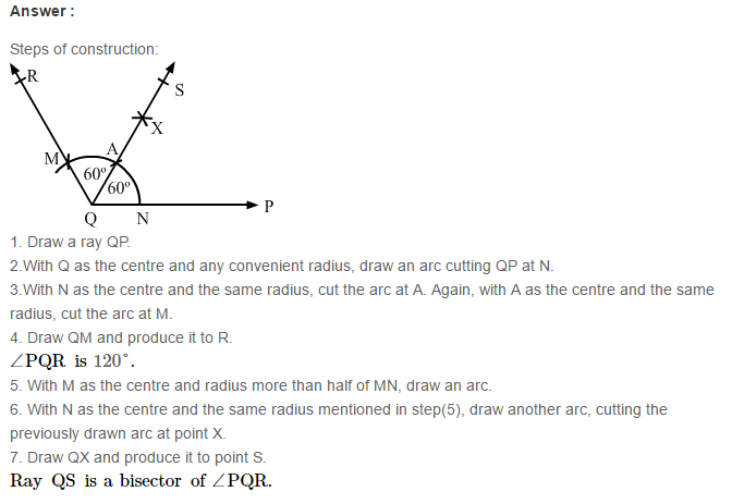 Constructions RS Aggarwal Class 6 Maths Solutions CCE Test Paper 4.1