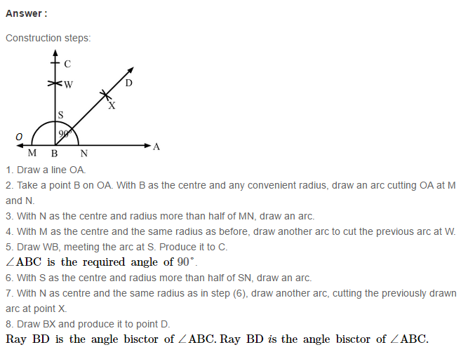 Constructions RS Aggarwal Class 6 Maths Solutions CCE Test Paper 5.1