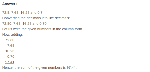 Decimals RS Aggarwal Class 6 Maths Solutions Exercise 7C 3.1
