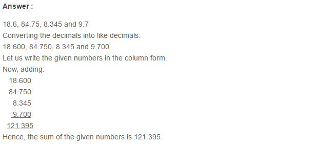 Decimals RS Aggarwal Class 6 Maths Solutions Exercise 7C 4.1