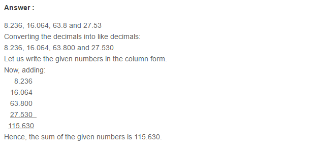 Decimals RS Aggarwal Class 6 Maths Solutions Exercise 7C 5.1