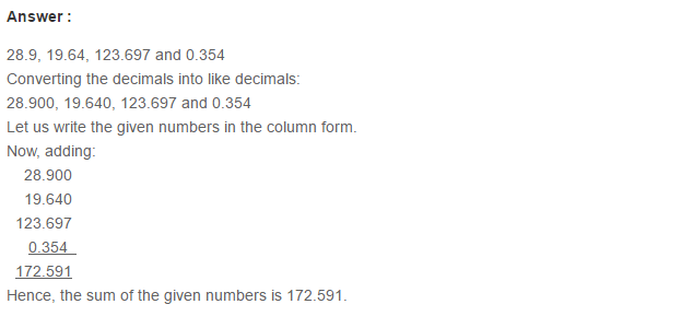 Decimals RS Aggarwal Class 6 Maths Solutions Exercise 7C 6.1