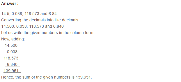 Decimals RS Aggarwal Class 6 Maths Solutions Exercise 7C 8.1