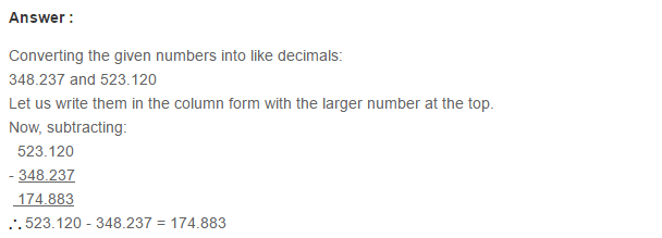 Decimals RS Aggarwal Class 6 Maths Solutions Exercise 7D 7.1