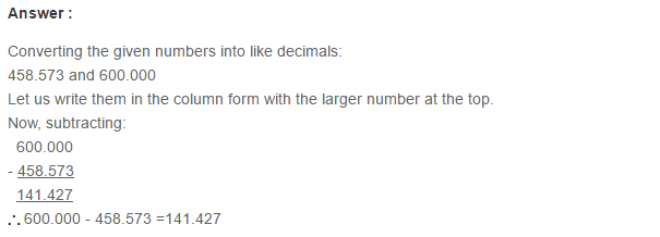 Decimals RS Aggarwal Class 6 Maths Solutions Exercise 7D 8.1