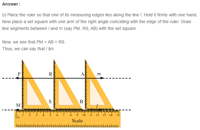 Parallel Lines RS Aggarwal Class 6 Maths Solutions 7.1