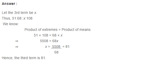 Ratio Proportion and Unitary Method RS Aggarwal Class 6 Maths Solutions Ex 10B 6.1