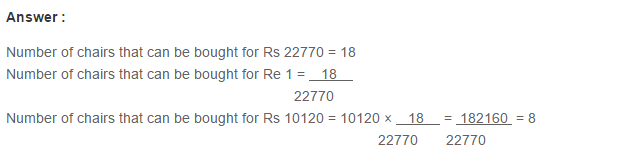 Ratio Proportion and Unitary Method RS Aggarwal Class 6 Maths Solutions Ex 10C 11.1