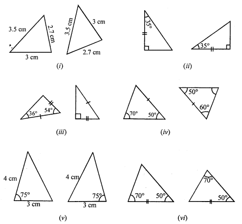 ML Aggarwal Class 7 Solutions for ICSE Maths Chapter 12 Congruence of Triangles Check Your Progress Q1.1