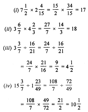 ML Aggarwal Class 7 Solutions for ICSE Maths Chapter 2 Fractions and Decimals Check Your Progress 2.2