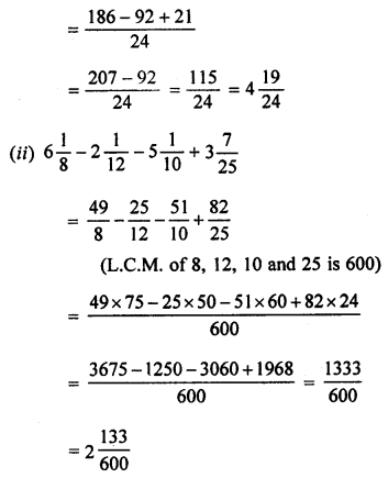 ML Aggarwal Class 7 Solutions for ICSE Maths Chapter 2 Fractions and Decimals Ex 2.2 2.3