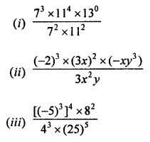 ML Aggarwal Class 7 Solutions for ICSE Maths Chapter 4 Exponents and Powers Check Your Progress Q2.1
