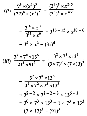 ML Aggarwal Class 7 Solutions for ICSE Maths Chapter 4 Exponents and Powers Check Your Progress Q3.3