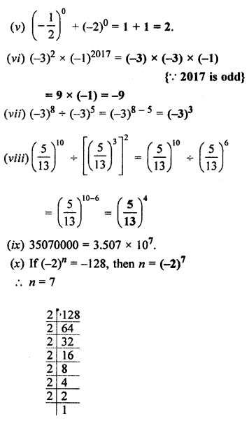 ML Aggarwal Class 7 Solutions for ICSE Maths Chapter 4 Exponents and Powers Objective Type Questions Q1.2