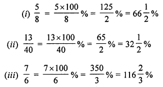 ML Aggarwal Class 7 Solutions for ICSE Maths Chapter 7 Percentage and Its applications Check Your Progress Q2.1