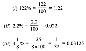 ML Aggarwal Class 7 Solutions for ICSE Maths Chapter 7 Percentage and Its applications Check Your Progress Q3.1