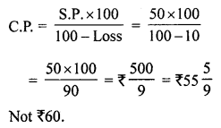ML Aggarwal Class 7 Solutions for ICSE Maths Chapter 7 Percentage and Its applications Objective Type Questions Q2.1