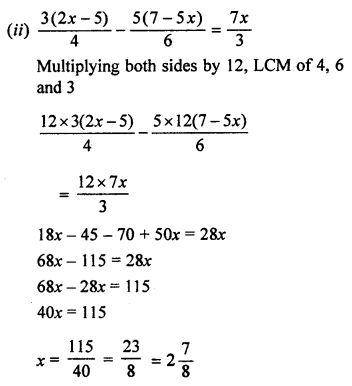 ML Aggarwal Class 7 Solutions for ICSE Maths Chapter 9 Linear Equations and Inequalities Check Your Progress Q1.2
