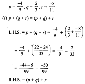 ML Aggarwal Class 8 Solutions for ICSE Maths Chapter 1 Rational Numbers Check Your Progress Q11.1
