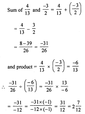 ML Aggarwal Class 8 Solutions for ICSE Maths Chapter 1 Rational Numbers Check Your Progress Q5.1