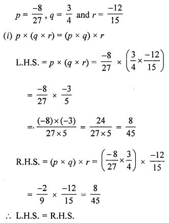 ML Aggarwal Class 8 Solutions for ICSE Maths Chapter 1 Rational Numbers Ex 1.3 Q6.1