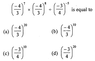 ML Aggarwal Class 8 Solutions for ICSE Maths Chapter 2 Exponents and Powers Objective Type Questions Q7.1