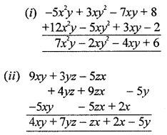 ML Aggarwal Class 8 Solutions for ICSE Maths Chapter 10 Algebraic Expressions and Identities Check Your Progress Q1.1