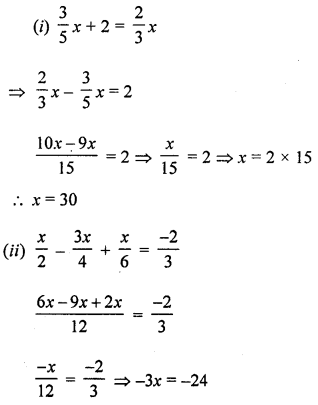 ML Aggarwal Class 8 Solutions for ICSE Maths Chapter 12 Linear Equations and Inequalities in one Variable Check Your Progress Q1.2