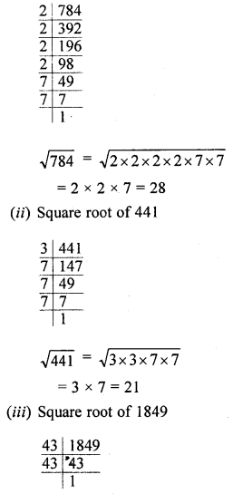 ML Aggarwal Class 8 Solutions for ICSE Maths Chapter 3 Squares and Square Roots Ex 3.3 Q2.1