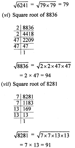 ML Aggarwal Class 8 Solutions for ICSE Maths Chapter 3 Squares and Square Roots Ex 3.3 Q2.3