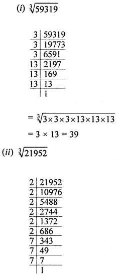 ML Aggarwal Class 8 Solutions for ICSE Maths Chapter 4 Cubes and Cube Roots Check Your Progress Q3.1