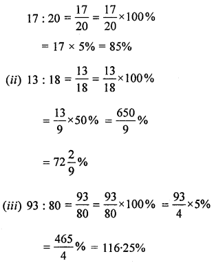 ML Aggarwal Class 8 Solutions for ICSE Maths Chapter 7 Percentage Ex 7.1 Q5.1