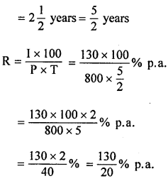 ML Aggarwal Class 8 Solutions for ICSE Maths Chapter 8 Simple and Compound Interest Ex 8.1 Q3.1