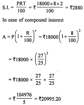 ML Aggarwal Class 8 Solutions for ICSE Maths Chapter 8 Simple and Compound Interest Ex 8.3 Q5.1
