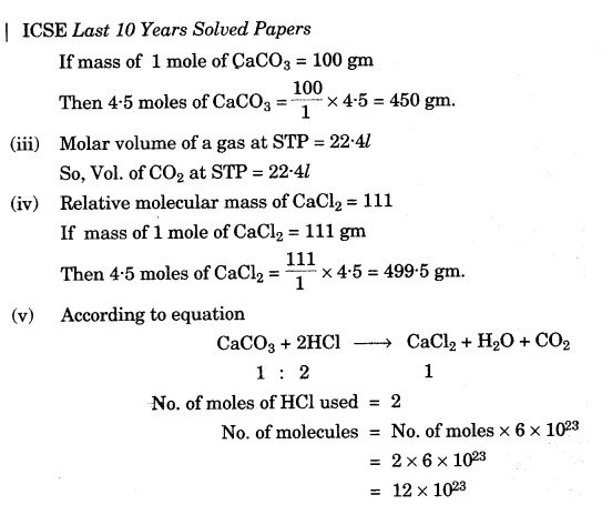 ICSE Chemistry Question Paper 2010 Solved for Class 10 - 11