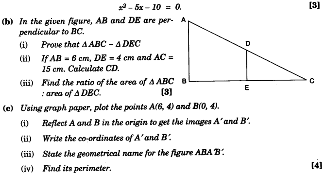 ICSE Maths Question Paper 2013 Solved for Class 10 13