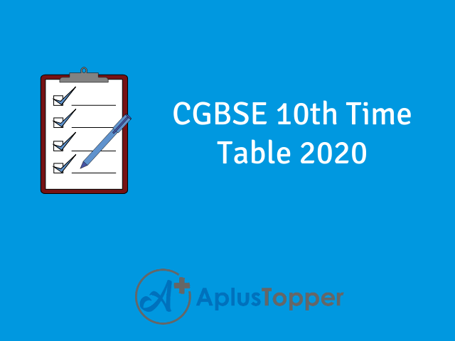 CGBSE 10th Time Table