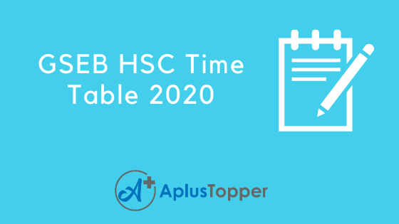 GSEB HSC Time Table 2020