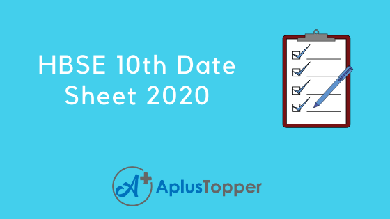 HBSE 10th Date Sheet 2020
