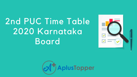 2nd PUC Time Table 2020 Karnataka Board