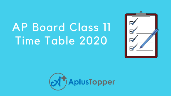 AP Board Class 11 Time Table