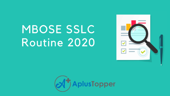 MBOSE SSLC Routine 2020