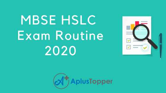 MBSE HSLC Exam Routine 2020