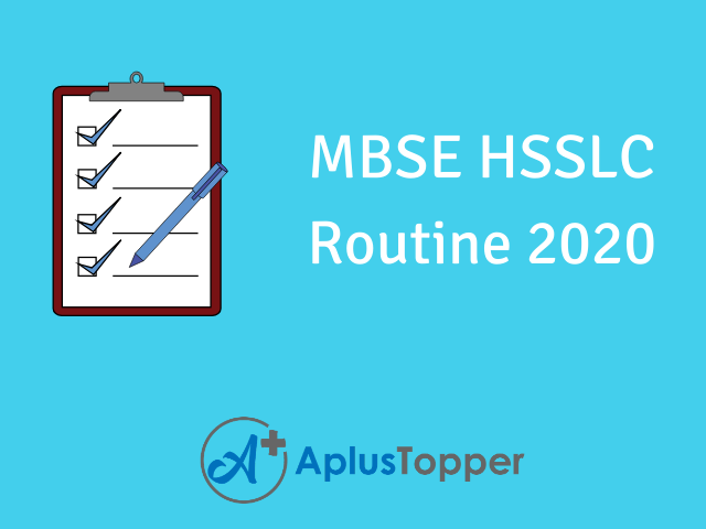 MBSE HSSLC Routine 2020