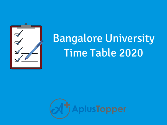 Bangalore University Time Table